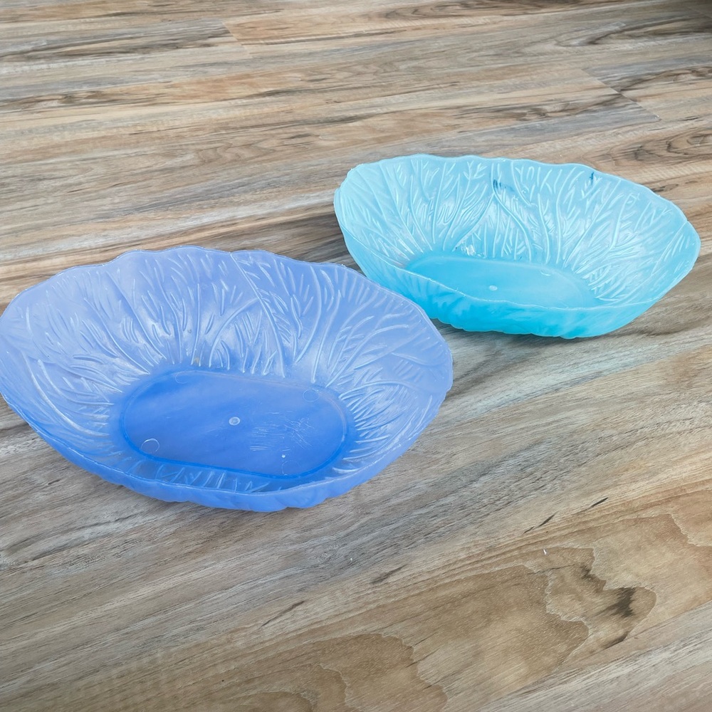 Teal and Blue Plastic Containers